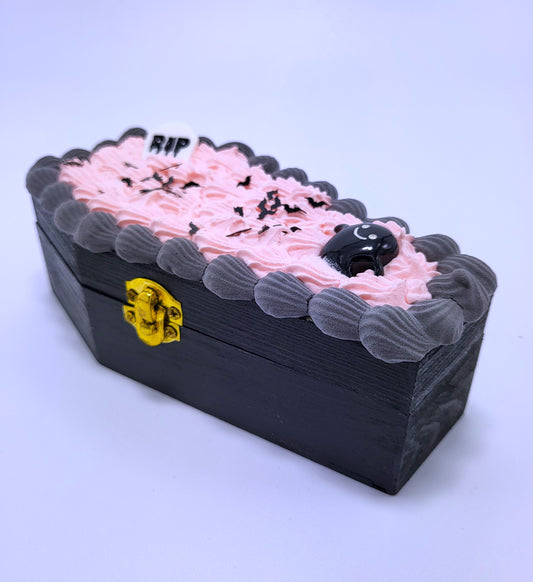 Pink Wooden Coffin Box