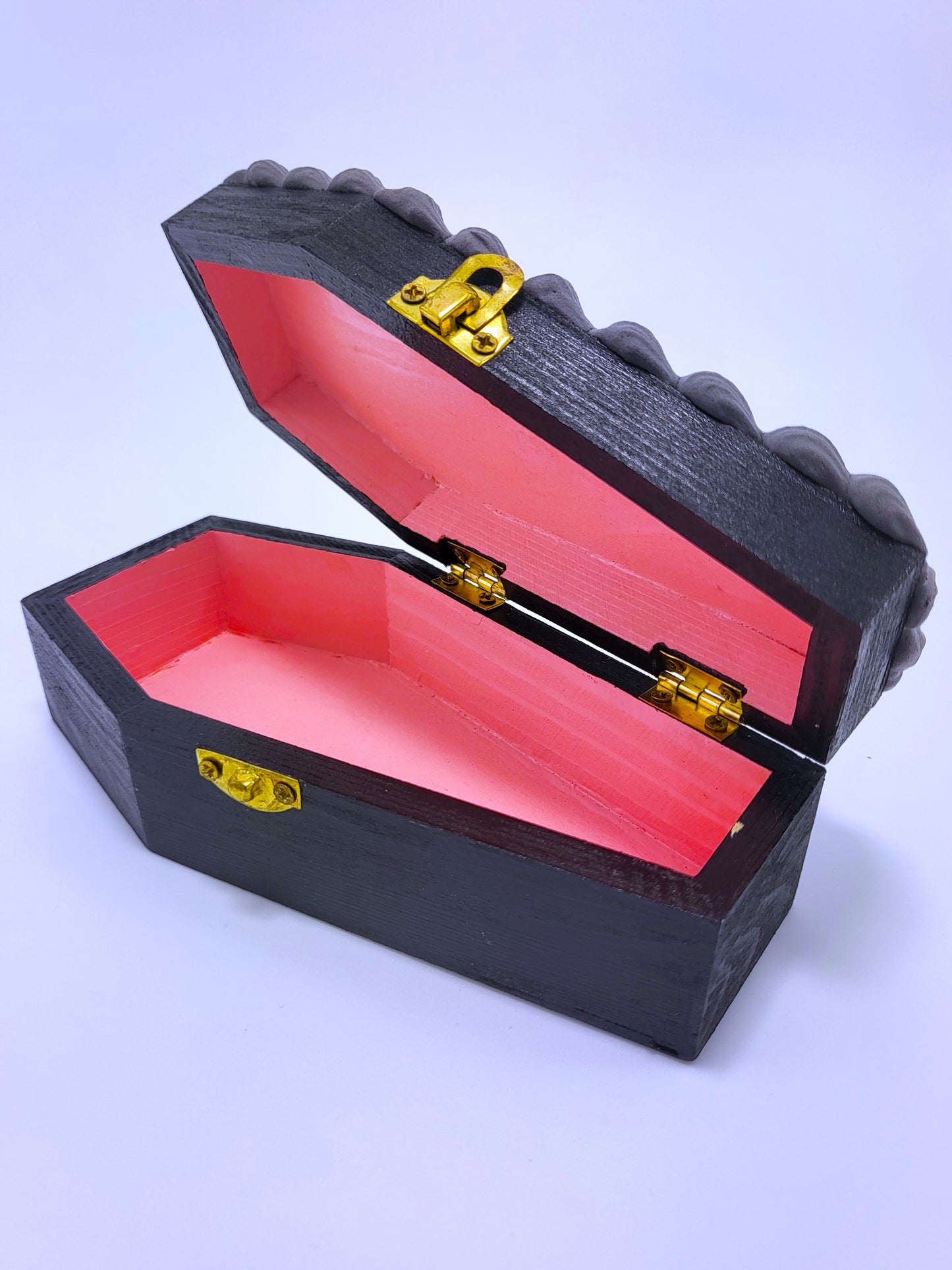 Pink Wooden Coffin Box