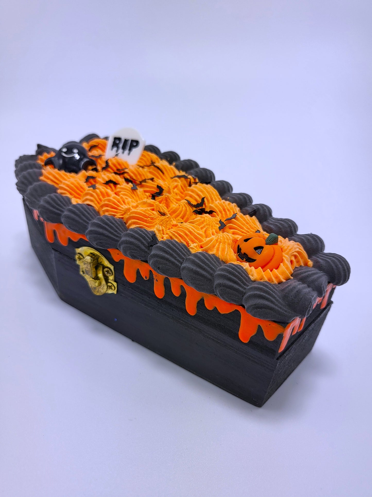 Orange Wooden Coffin Box