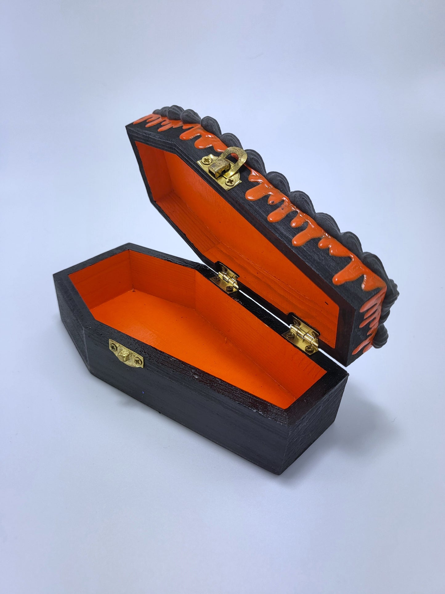 Orange Wooden Coffin Box