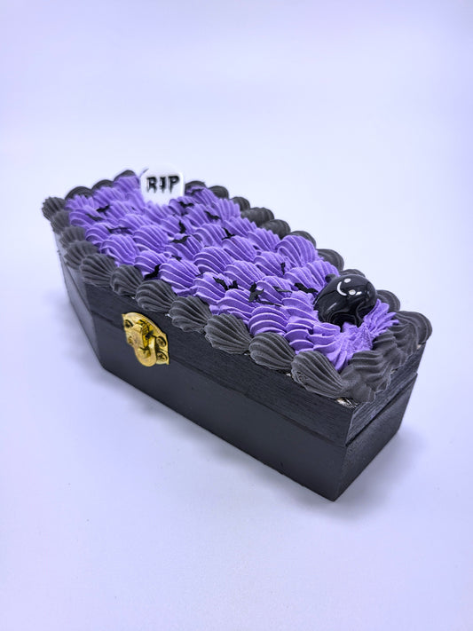 Purple Wooden Coffin Box