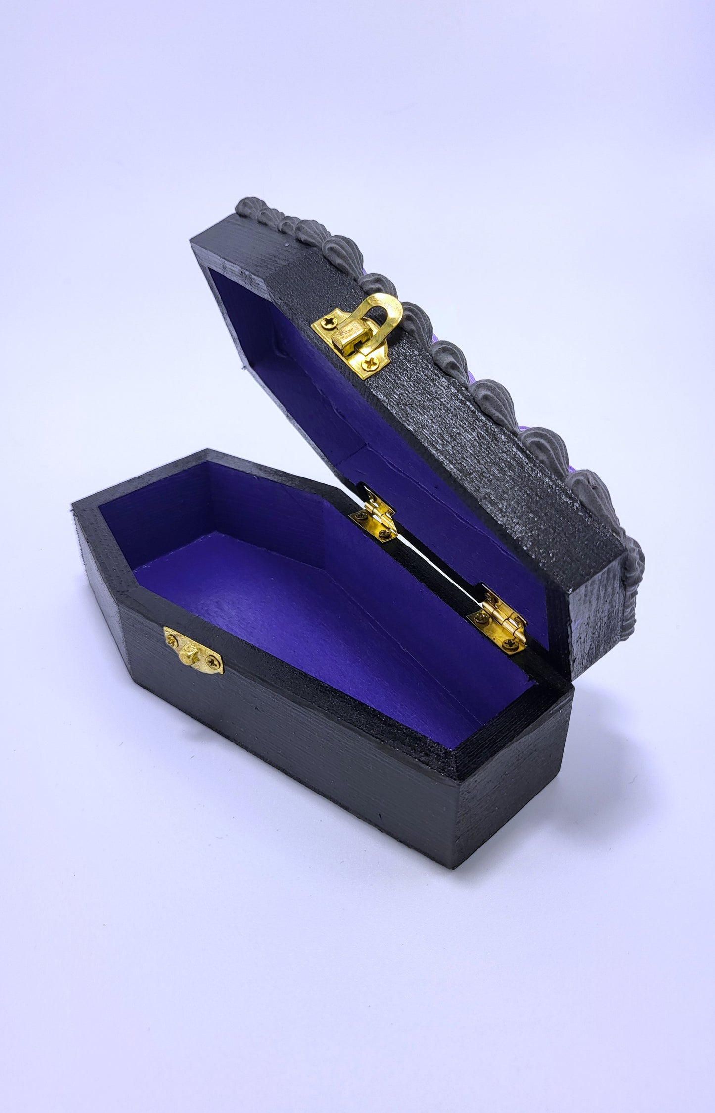 Purple Wooden Coffin Box