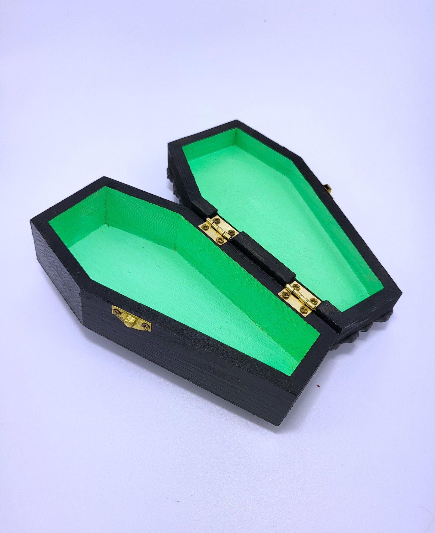 Green Wooden Coffin Box