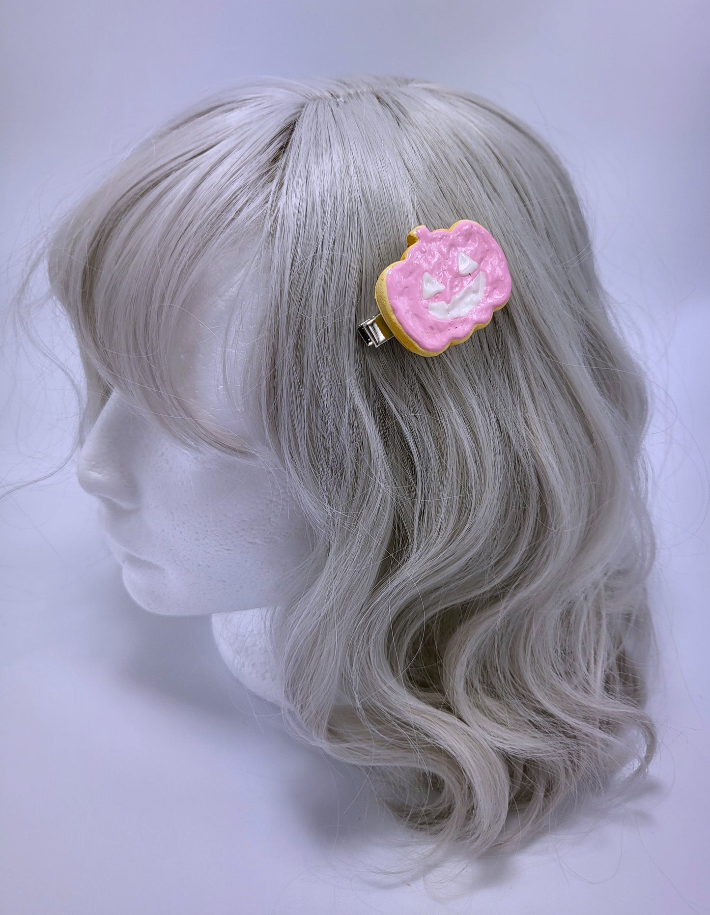 Pastel Halloween Frosted Pumpkin Cookie Hair Clip