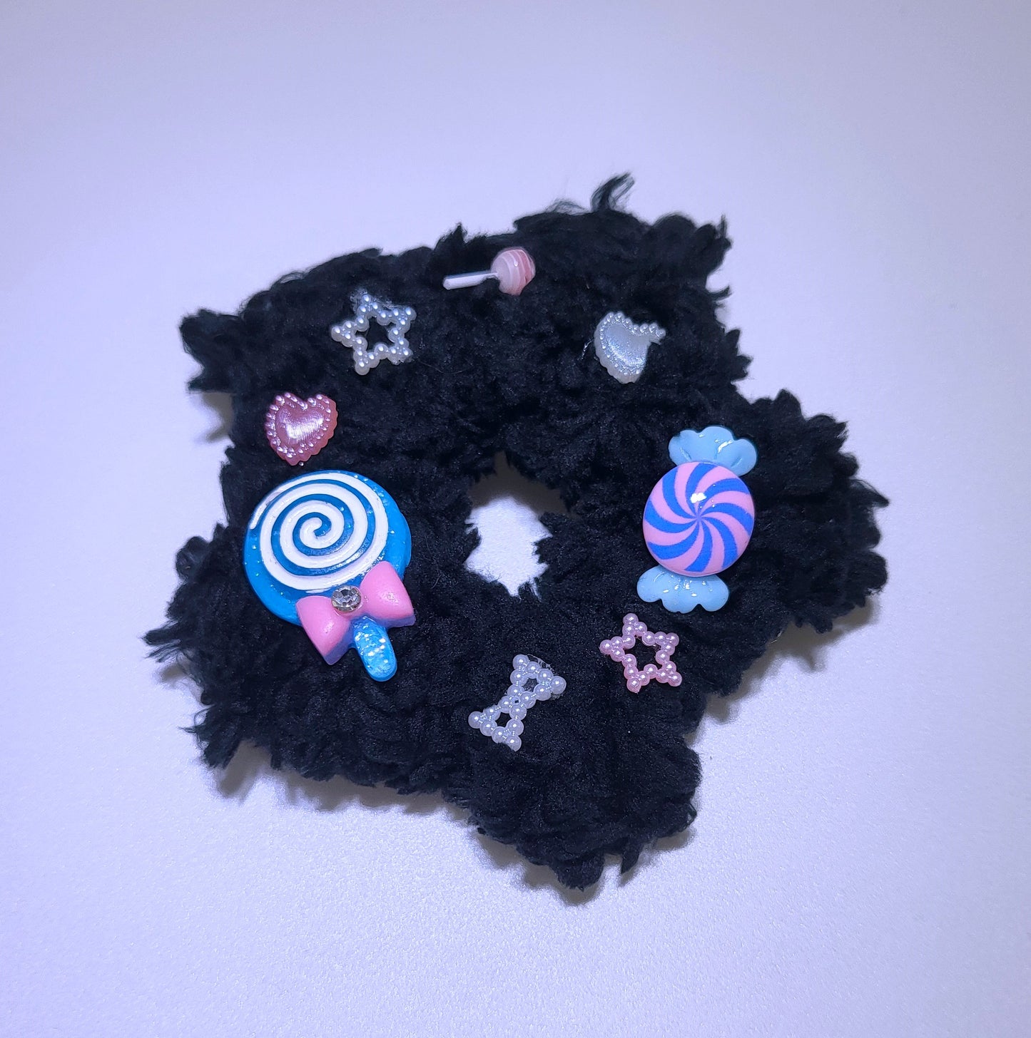 Blue Candy Fluffy Hair Clip