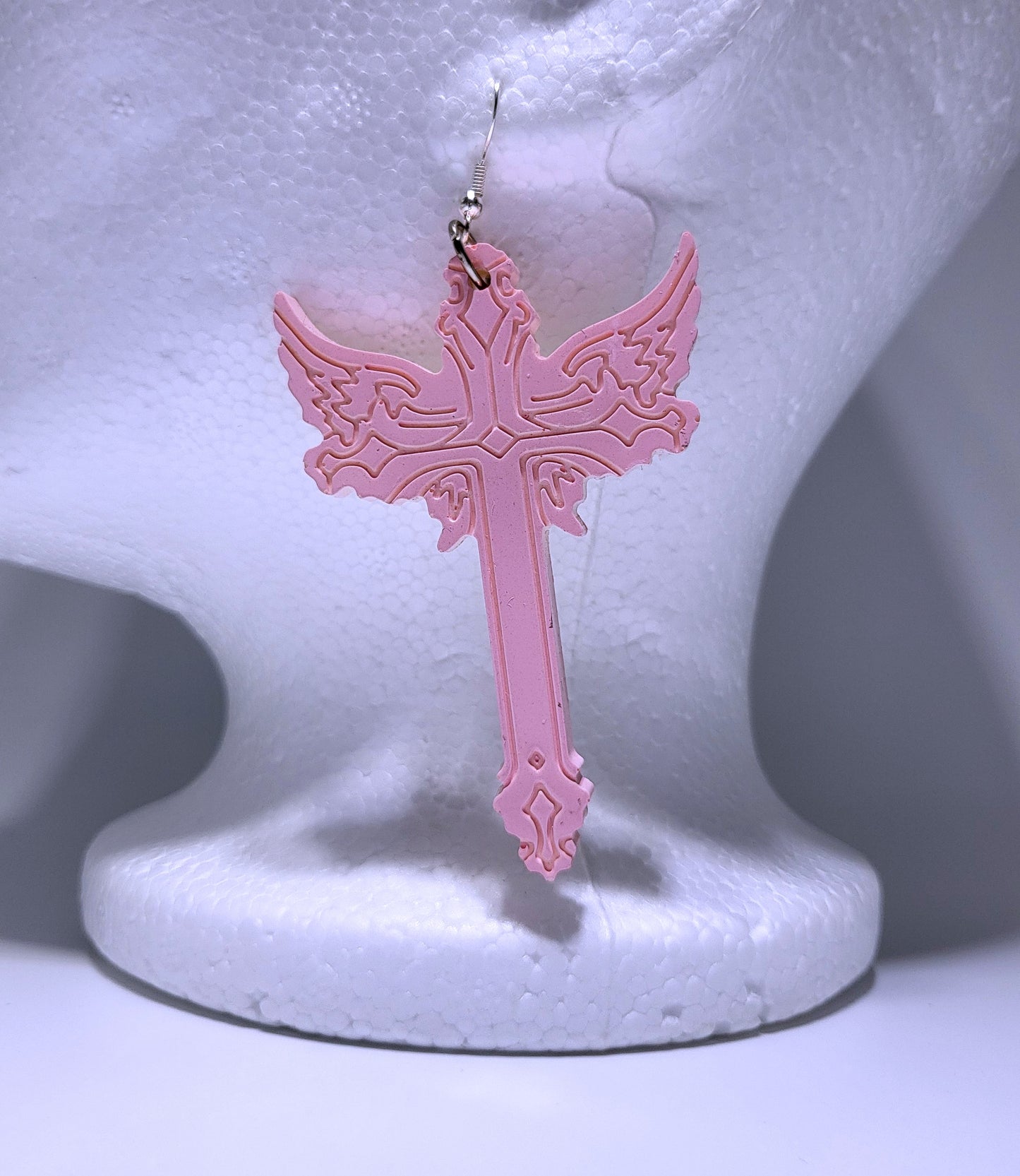 Winged Cross Earrings