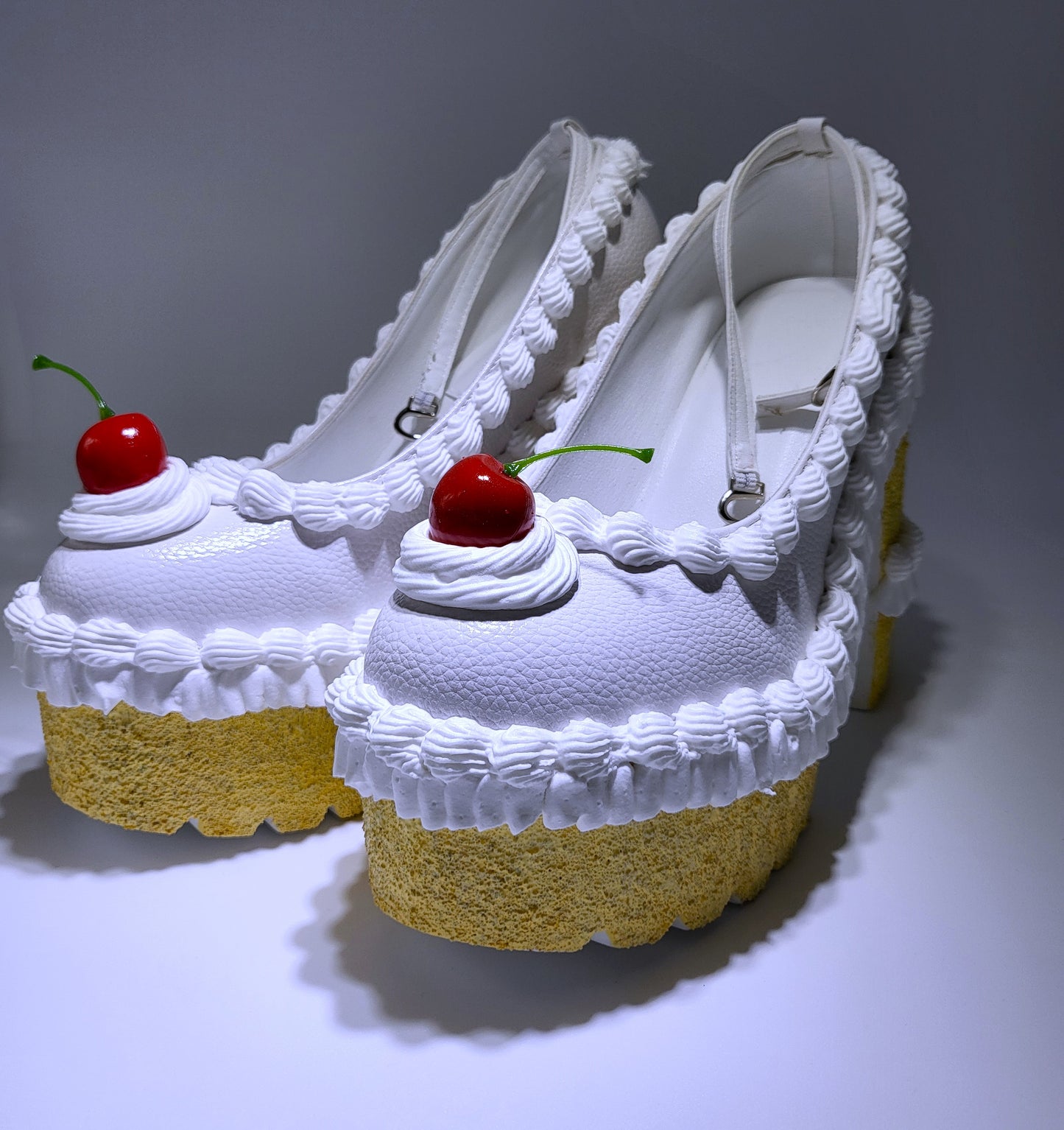 Vanilla Cake Shoes with a Cherry on Top