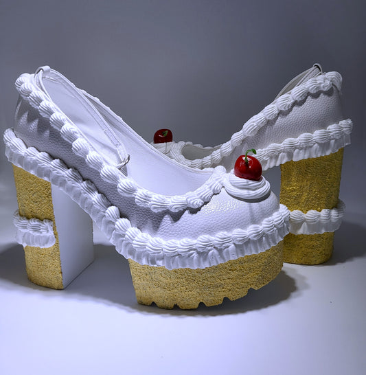 Vanilla Cake Shoes with a Cherry on Top