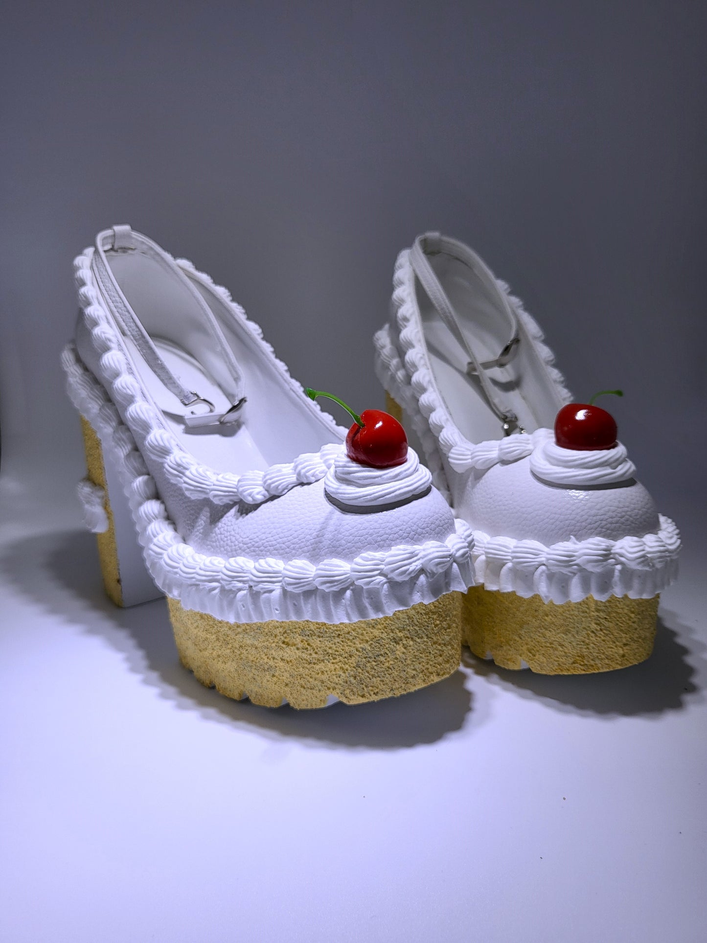 Vanilla Cake Shoes with a Cherry on Top