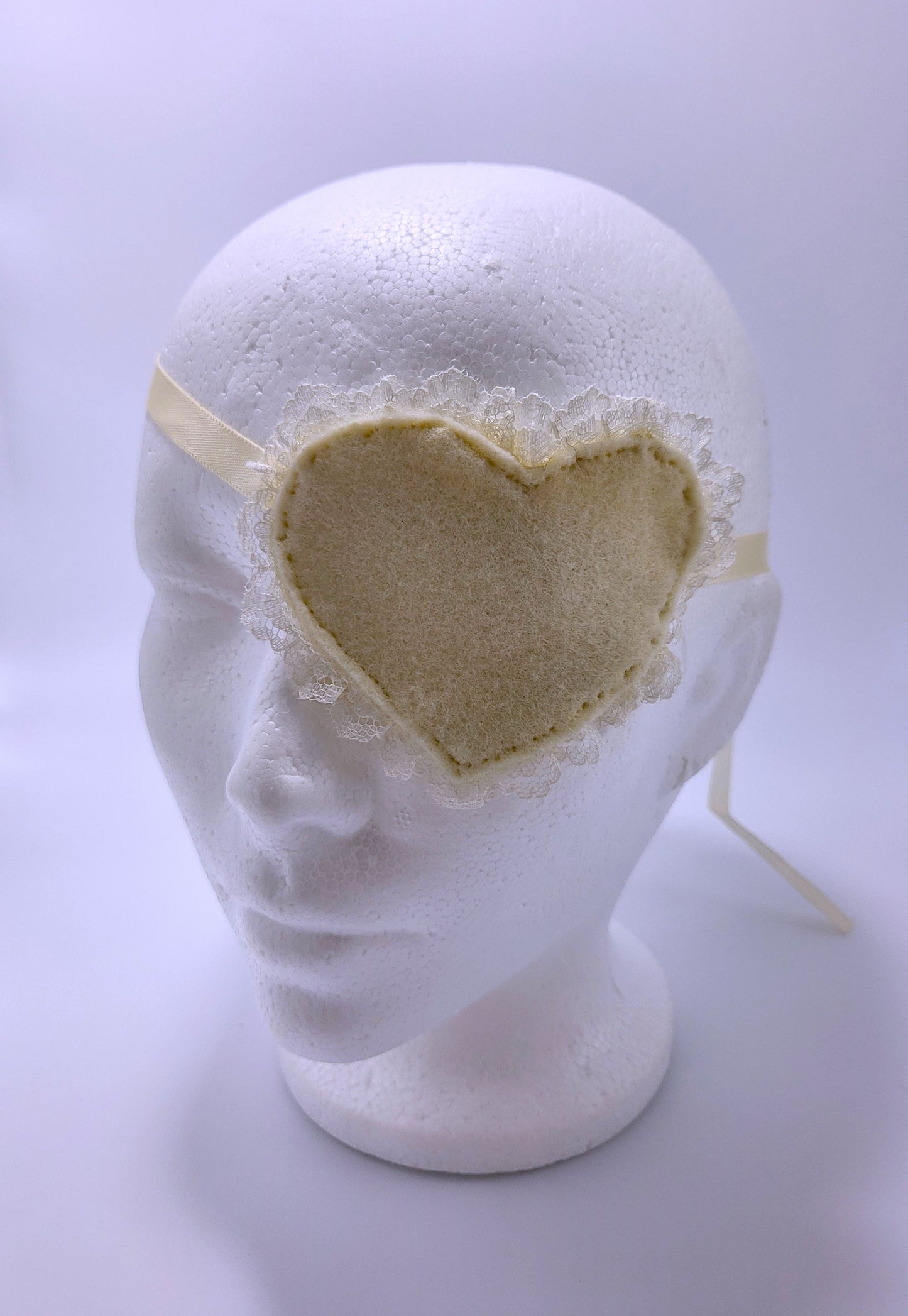 Peach Lace Heart Eyepatch