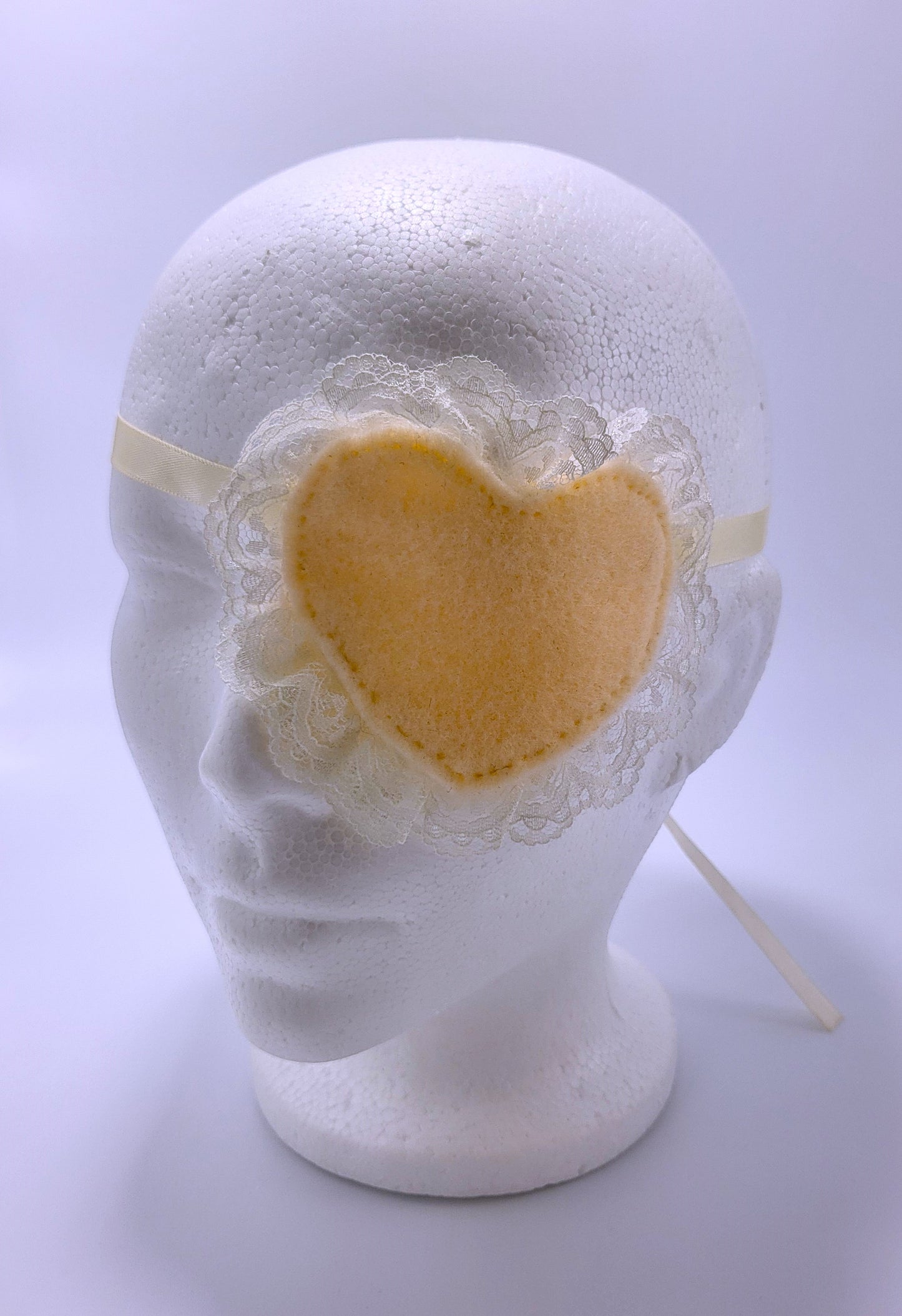 Peach Lace Heart Eyepatch