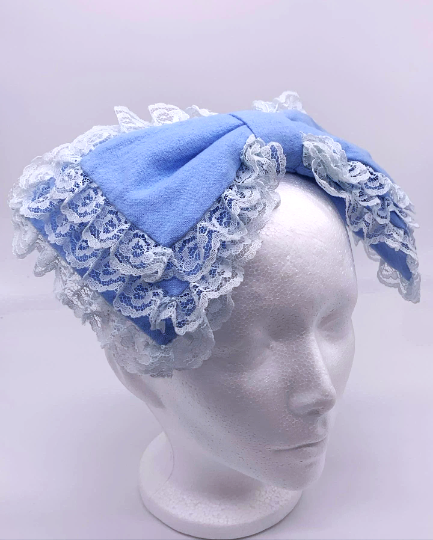 Blue Three Tiered Handmade Lolita Bows tea party bow gothic headdress