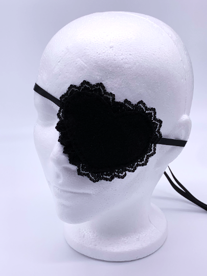 Black Lace Heart Eyepatch