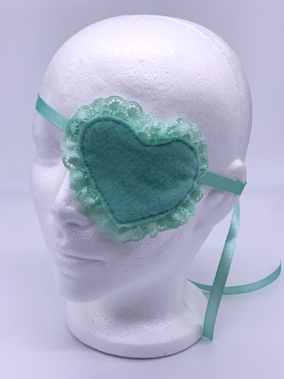 Mint Lace Heart Eyepatch