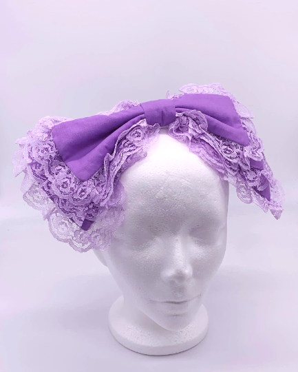 Purple Three Tiered Handmade Lolita Bows tea party bow gothic headdress