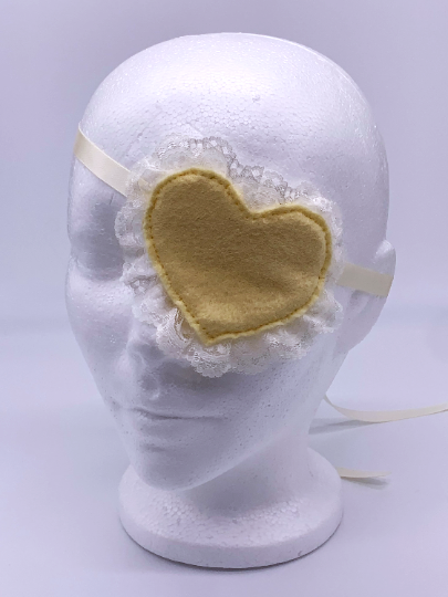 Yellow Lace Heart Eyepatch