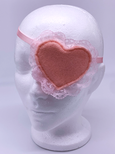 Pink Lace Heart Eyepatch